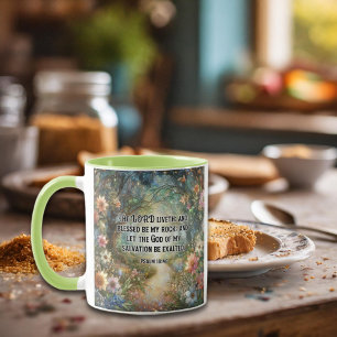 Floral Woodland King James Scripture Psalm 18 Mug
