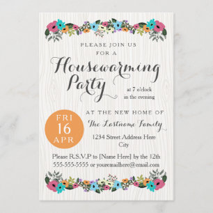 Floral Woodlands Housewarming Party Invitations
