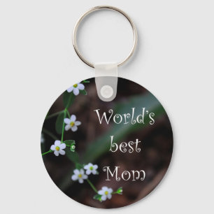 Floral "World's Best Mum" Key Chain Gift