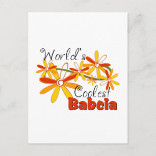 Floral World's Coolest Babcia Postcard