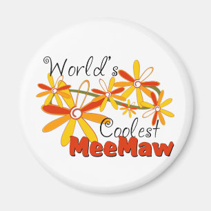 Floral World's Coolest Meemaw Magnet