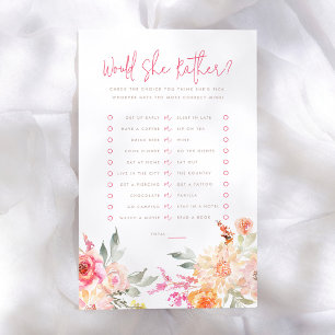 Floral Would She Rather Bridal Shower Game