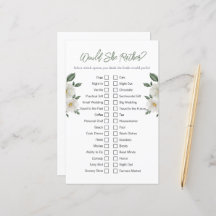 Floral "Would She Rather" Bridal Shower Game