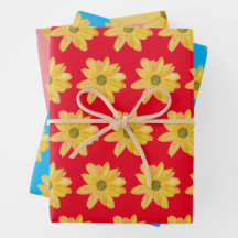 Floral Wrapper. Red, Blue and Pink Gift Wraper
