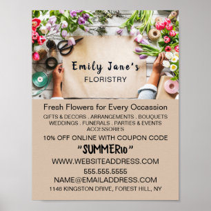 Floral Wrapping, Floristry Advertising Poster