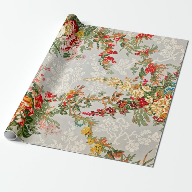 Floral Wrapping or Decoupage Paper (Unrolled)