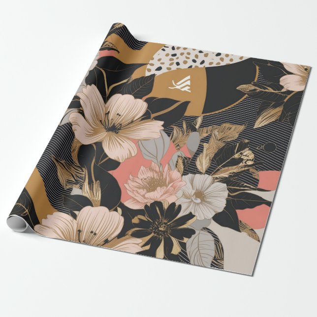 floral wrapping paper (Unrolled)
