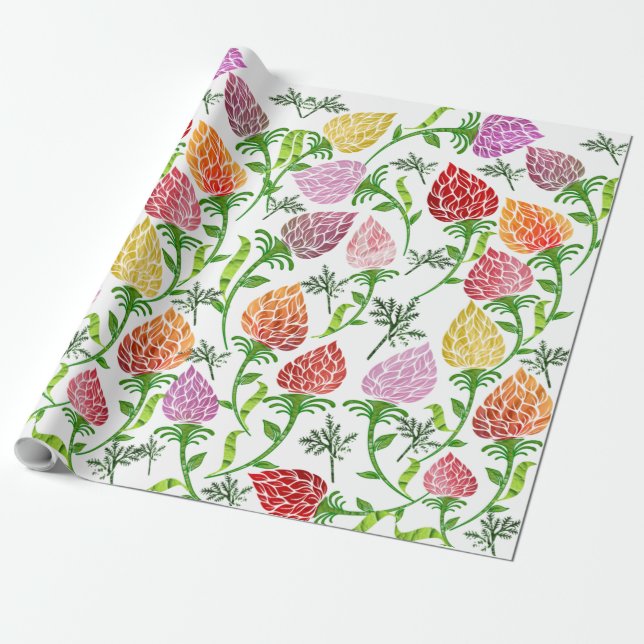 Floral Wrapping Paper (Unrolled)