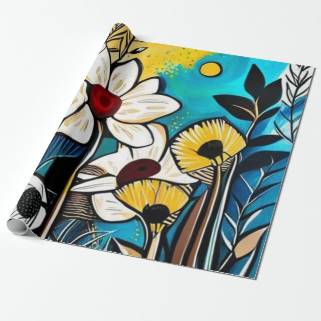 Floral Wrapping Paper (Unrolled)