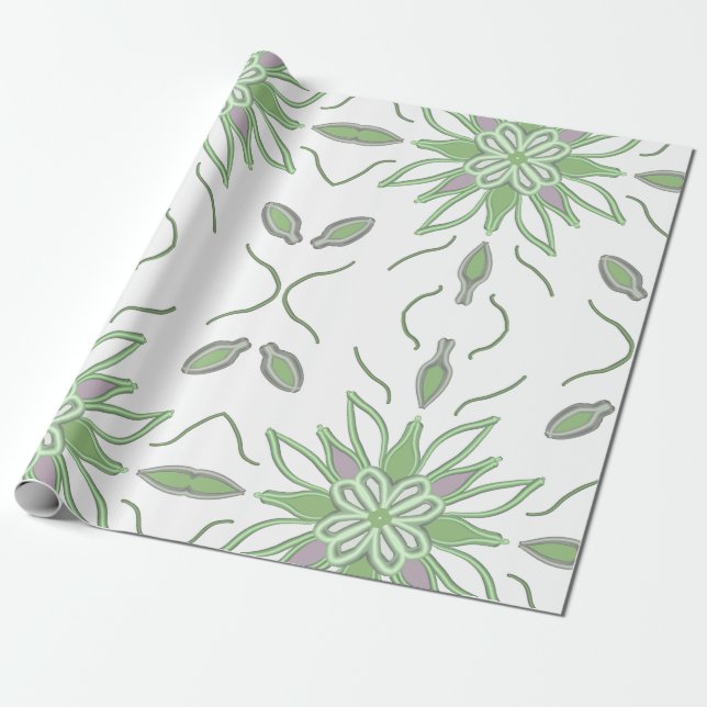 Floral wrapping paper (Unrolled)