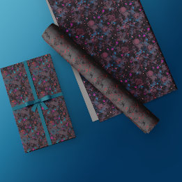 Floral Wrapping Paper -Dark Abstract Flower Design