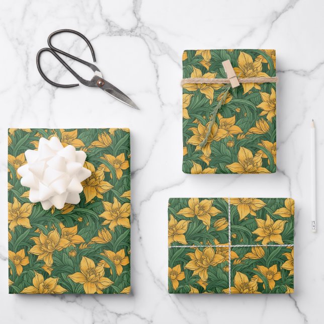 floral wrapping paper sheets (Front)