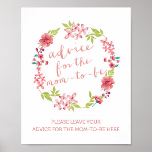 Floral Wreath Advice for the Mum-to-Be Sign