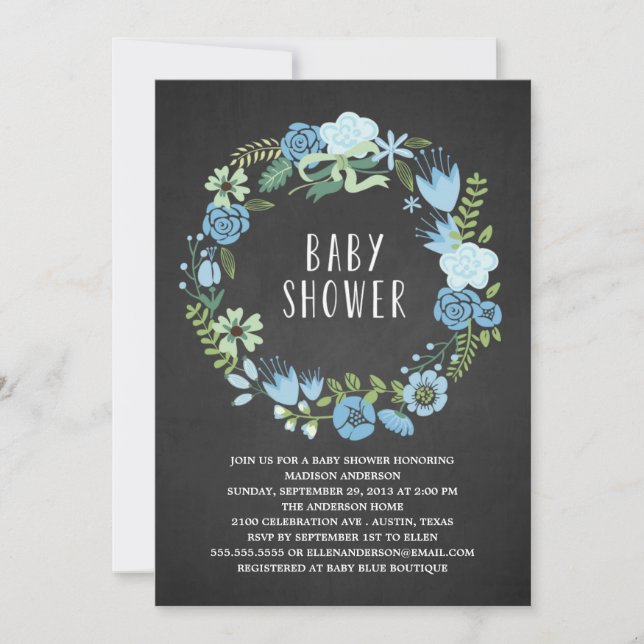 Floral Wreath | Baby Shower Invitation (Front)