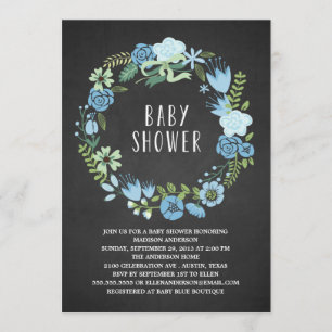 Floral Wreath   Baby Shower Invitation