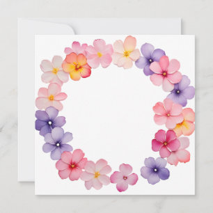 Floral Wreath Background Watercolor Style Flowers Invitation