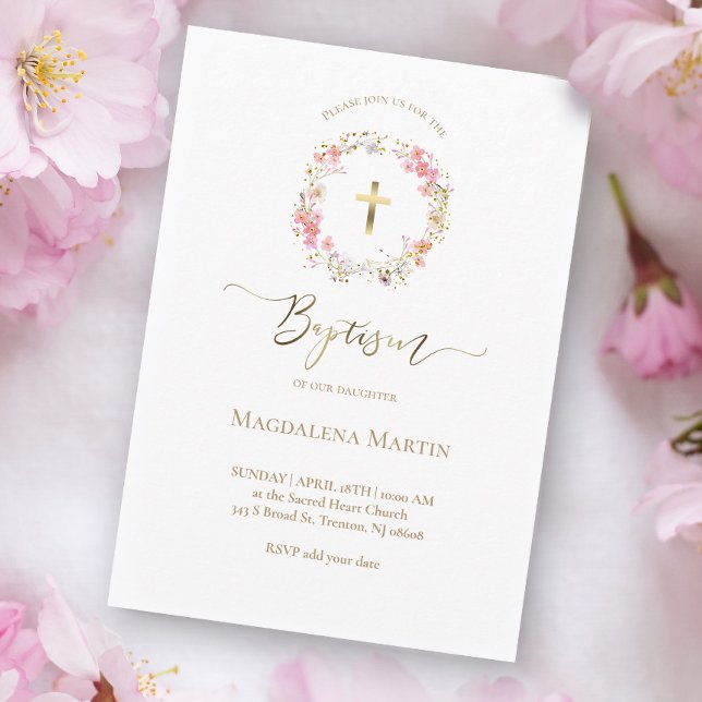 floral wreath | Baptism Invitation (Creator Uploaded)