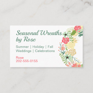 Floral Wreath Boho Business Card