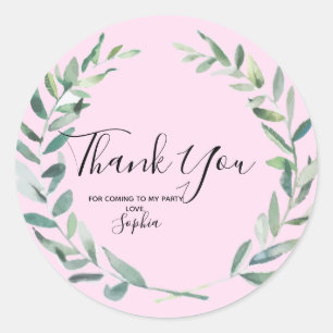 Floral Wreath Branch Botanical Thank you Sticker