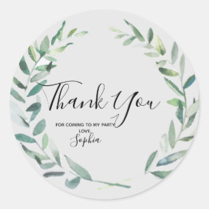 Floral Wreath Branch Botanical Thank you Sticker