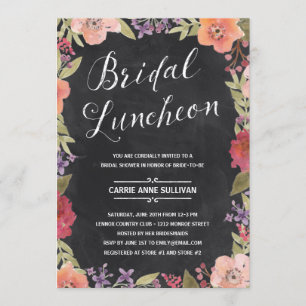 Floral Wreath Bridal Shower Luncheon Invitation