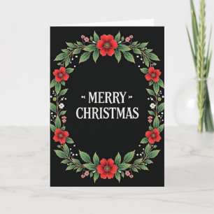 Floral Wreath Christmas Card