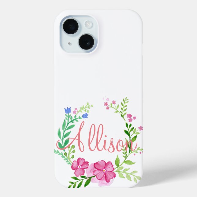 Floral Wreath Custom Case-Mate iPhone Case (Back)