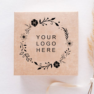 Floral Wreath   Custom Company Business Logo Self-inking Stamp