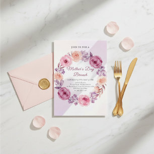 Floral Wreath Design Mother’s Day Brunch  Invitation