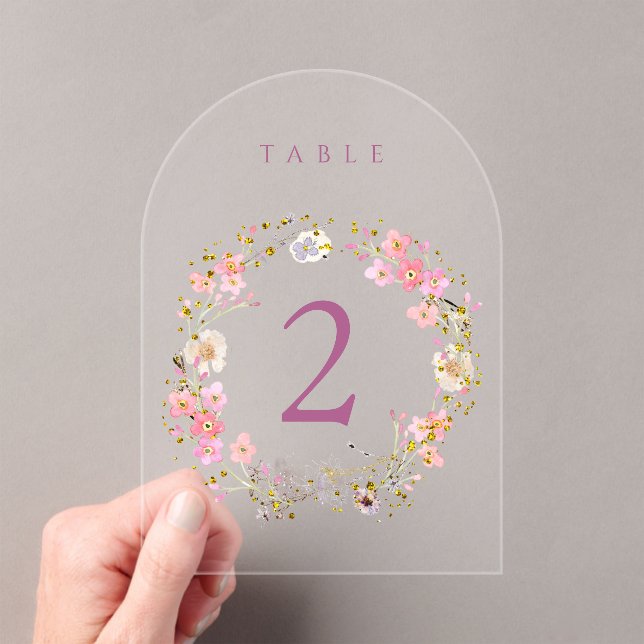 floral wreath design table number  (Insitu (Handheld))