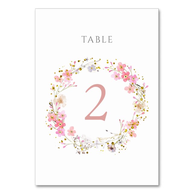 floral wreath design table number  (Front)