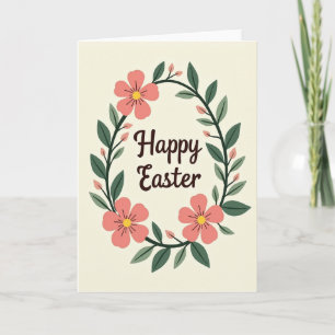 Floral Wreath Easter Card