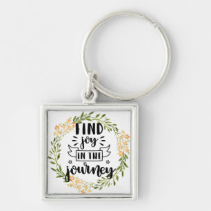 Floral Wreath - Find Joy In The Journey Key Ring