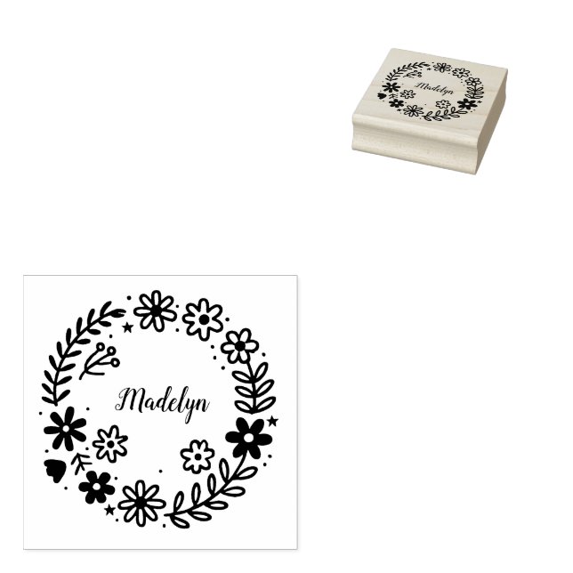 Floral Wreath Frame Stamp (Stamped)