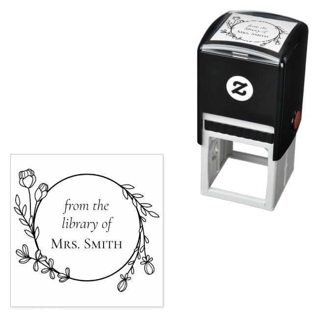 Floral Wreath From the Library Of Self-inking Stamp (In Situ)