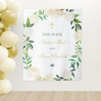 Floral Wreath God Bless Siblings Backdrop