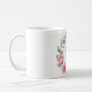 Floral Wreath Gold Foil Sticker Set Blush Pink R Coffee Mug