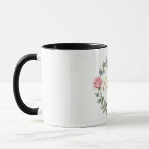 Floral Wreath Gold Foil Sticker Set Blush Pink R Mug