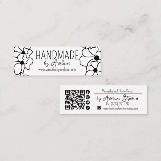 Floral Wreath Handmade | Handcrafted Business Card (Front/Back)