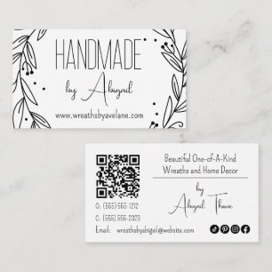 Floral Wreath Handmade Handcrafted Business Card