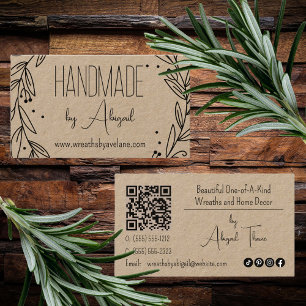 Floral Wreath Handmade Handcrafted Business Card