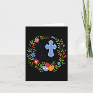 Floral Wreath He Is Risen Jesus Christian Happy Ea Card