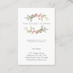 Floral Wreath in Pink Business Card