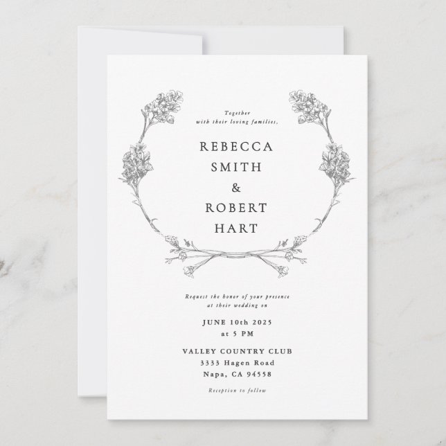 Floral Wreath Invitation 02 (Front)
