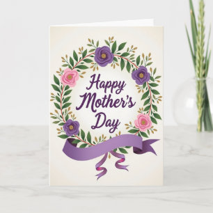 Floral Wreath Joyful Script Card