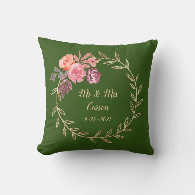 Floral Wreath Keepsake Cushion (Front)