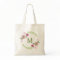 Floral Wreath Monogram Grocery Tote