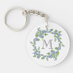 Floral Wreath Monogram Key Ring