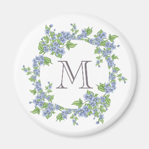 Floral Wreath Monogram Magnet