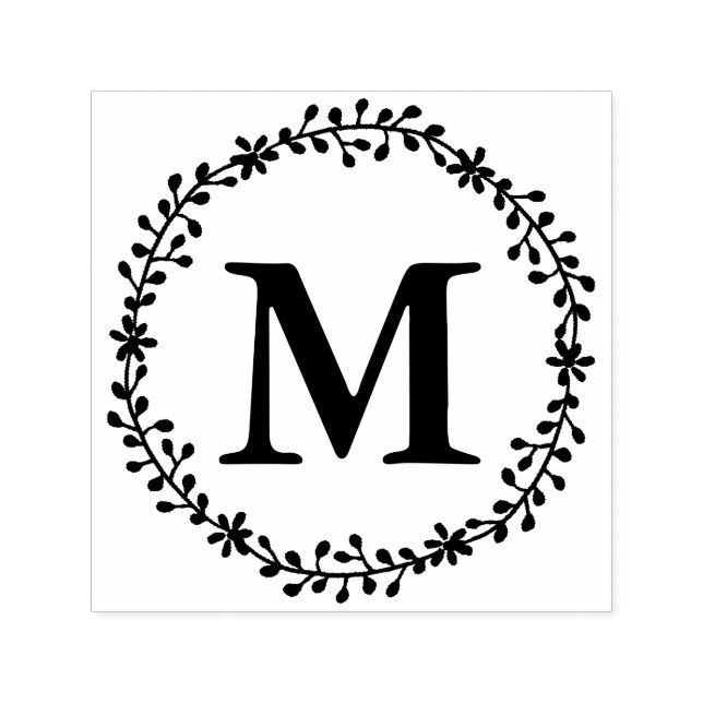 Floral Wreath Monogram Stamp (Design)